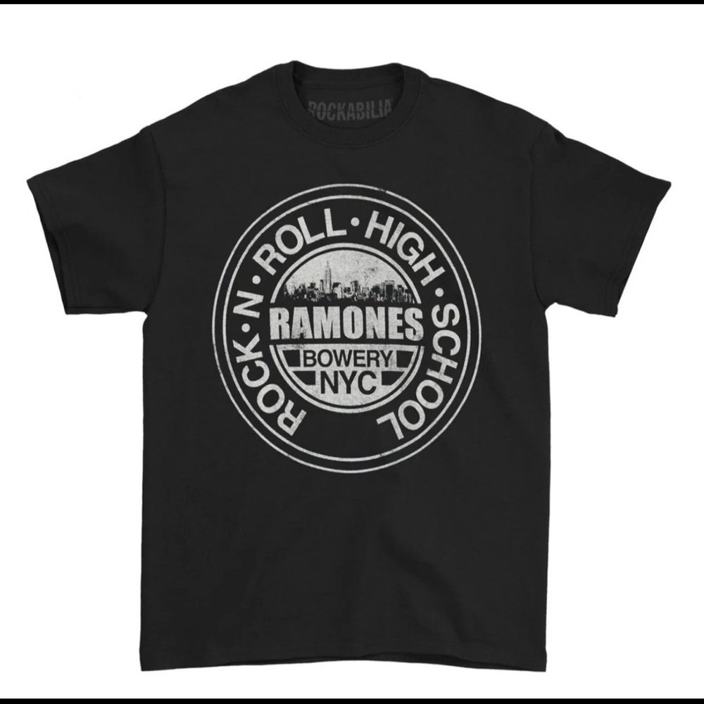 Ramones 'Rock N Roll High School' Black Graphic Tee